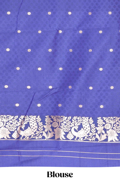 Semi soft silk gold motif saree
