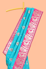 Semi soft silk mango motif saree