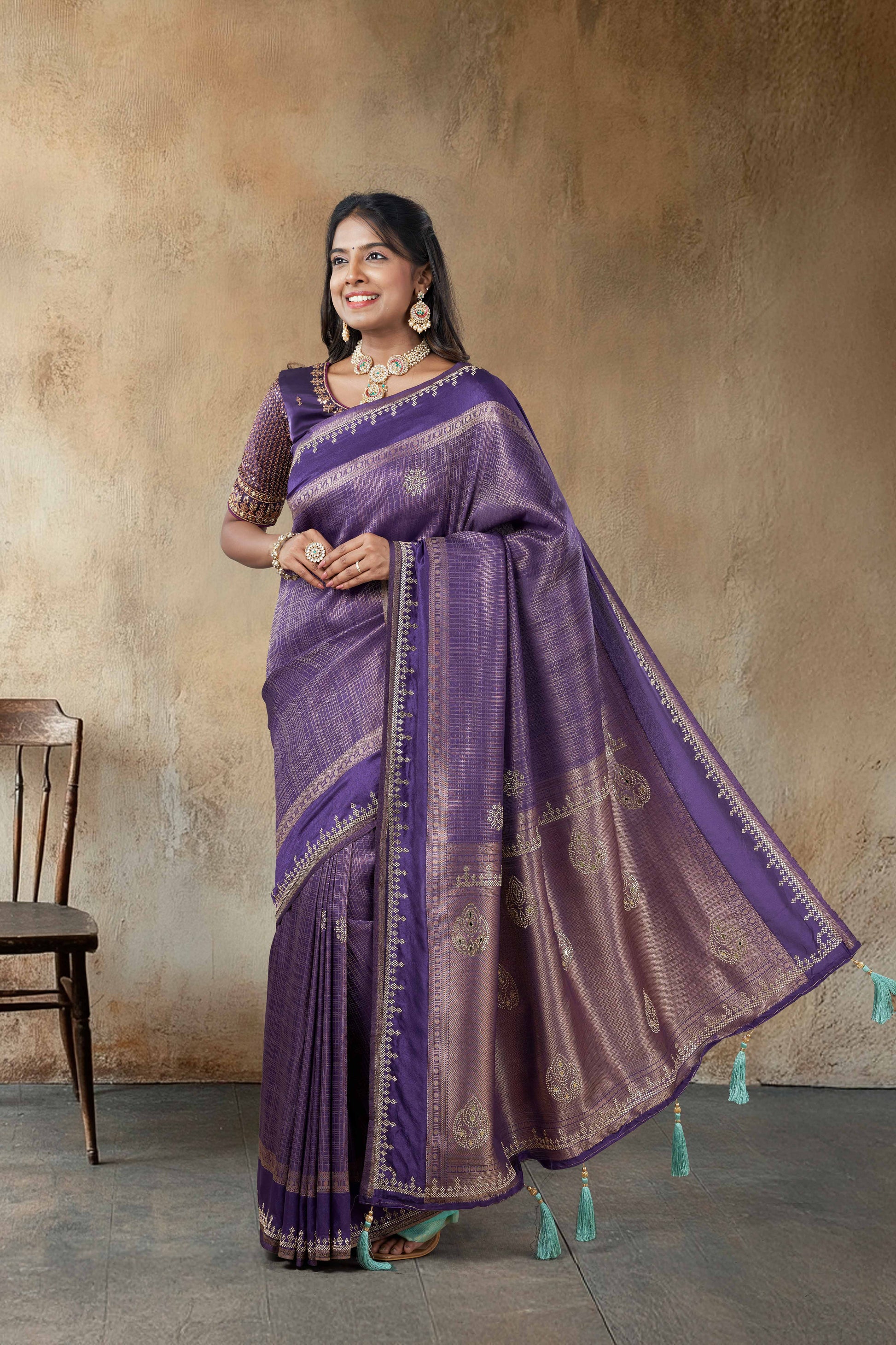 Shiny festive saree