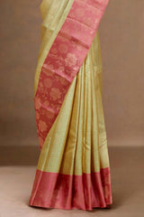Silk saree with big zari border