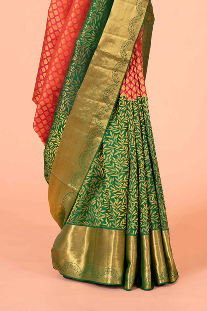 Silk saree with zari border