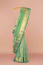 Silver bridal pattu silk saree