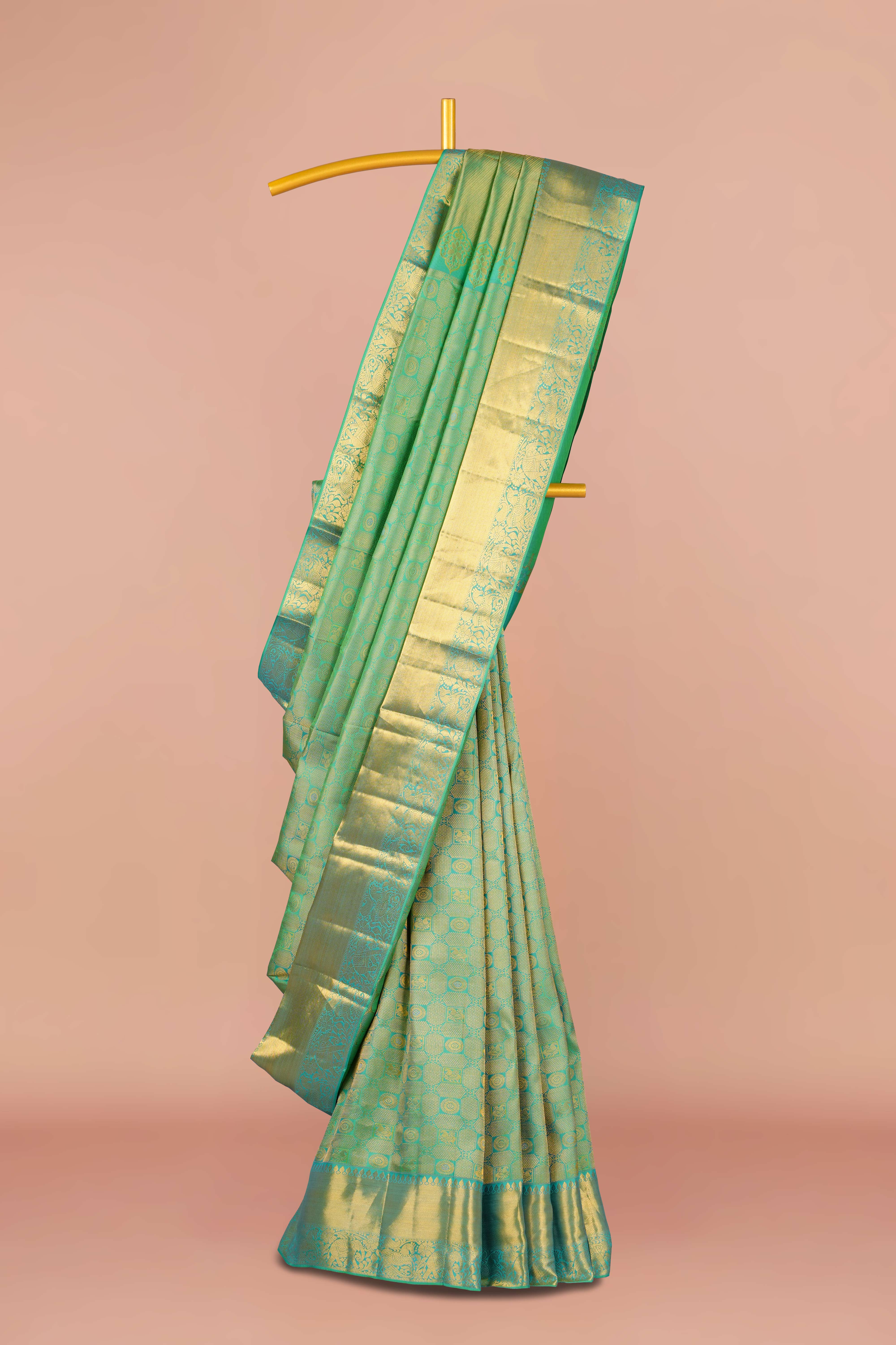 Silver bridal pattu silk saree