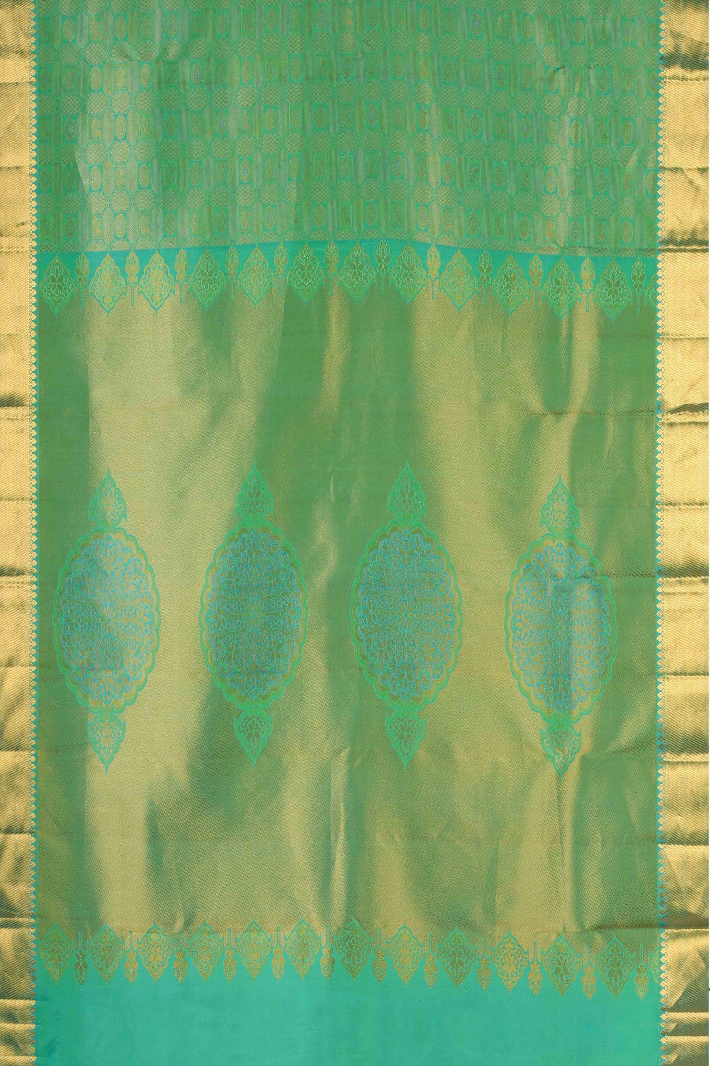 Silver jacquard woven silk saree
