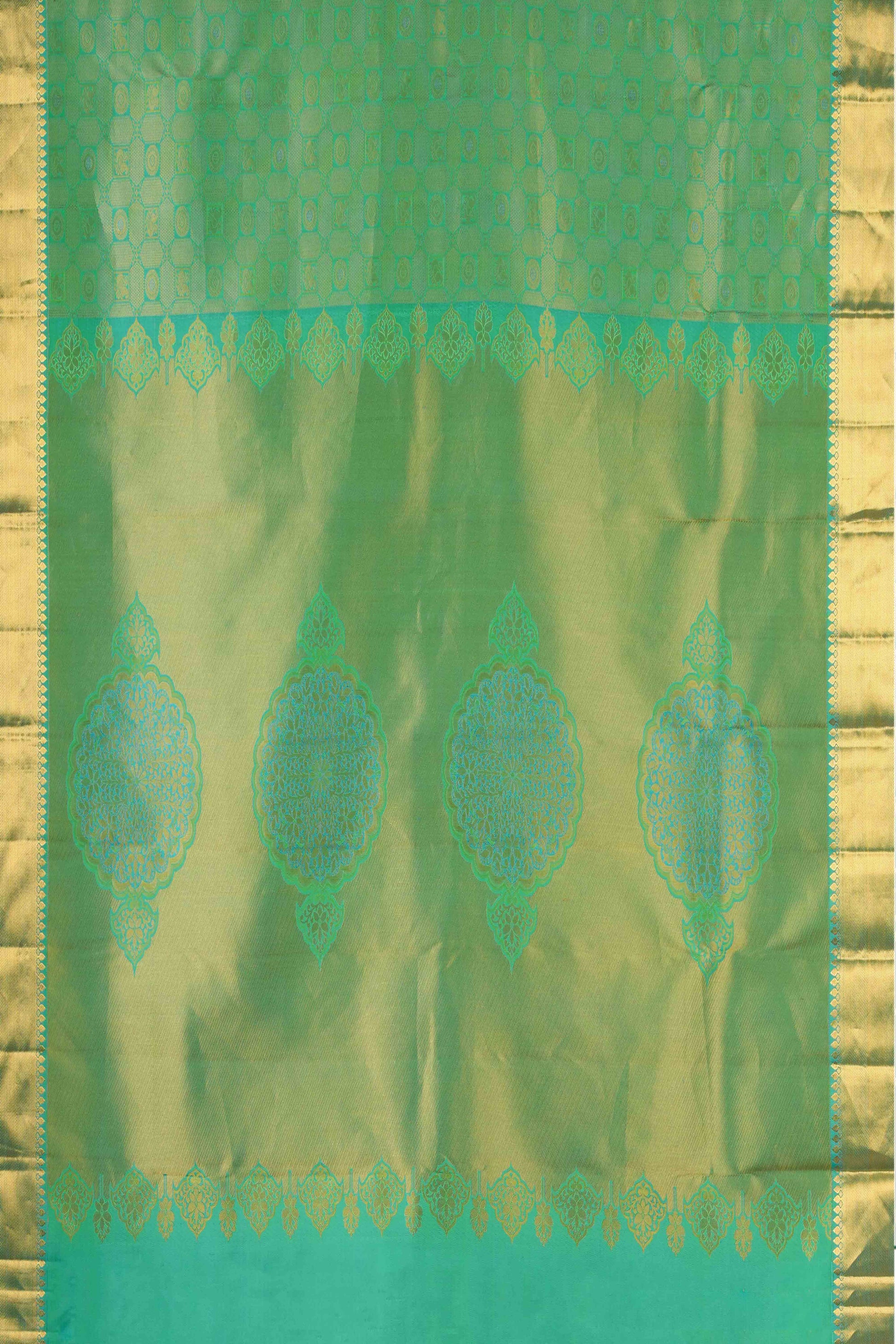 Silver jacquard woven silk saree
