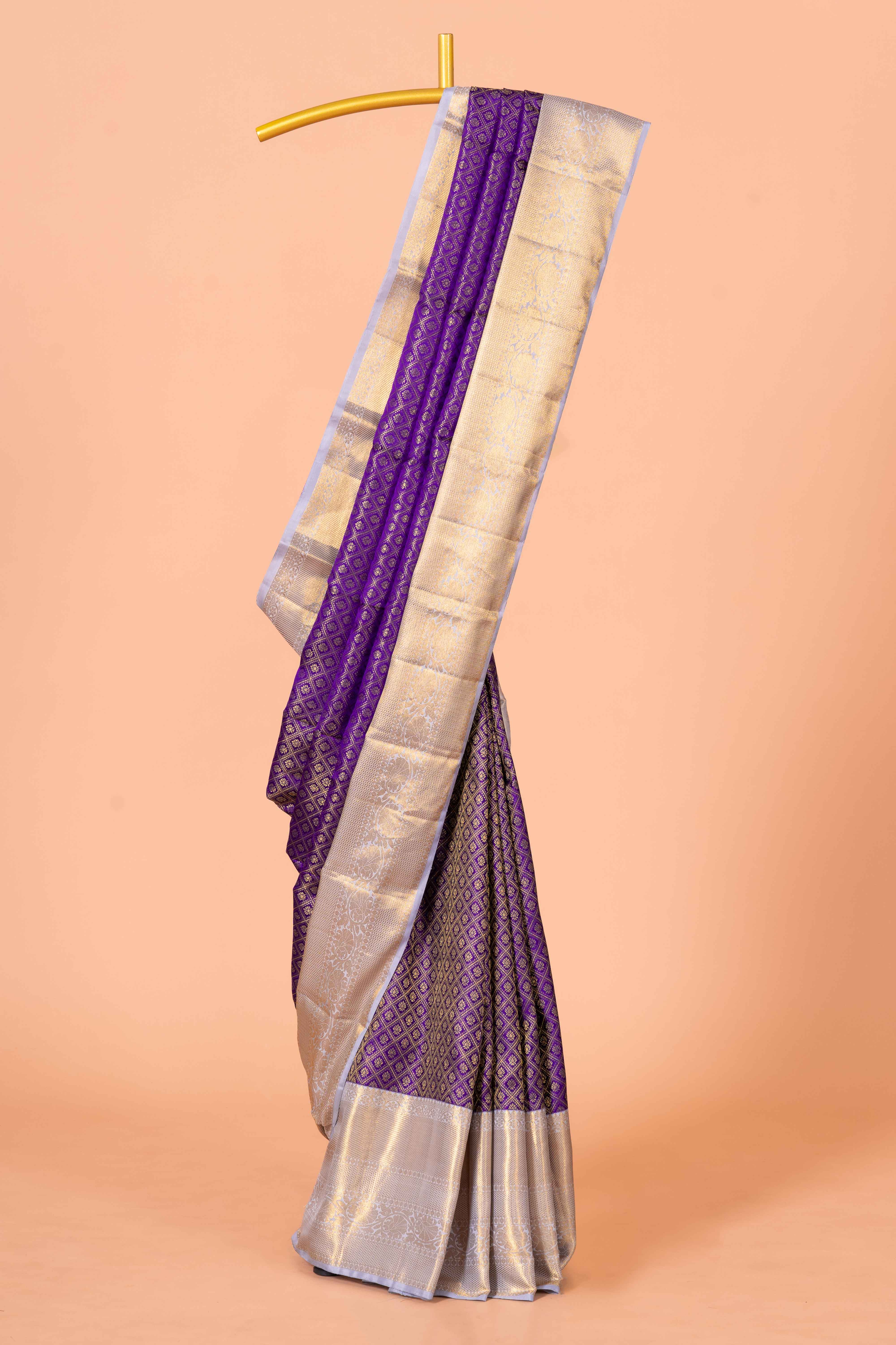 Silver pattu silk saree