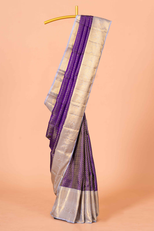 Silver pattu silk saree