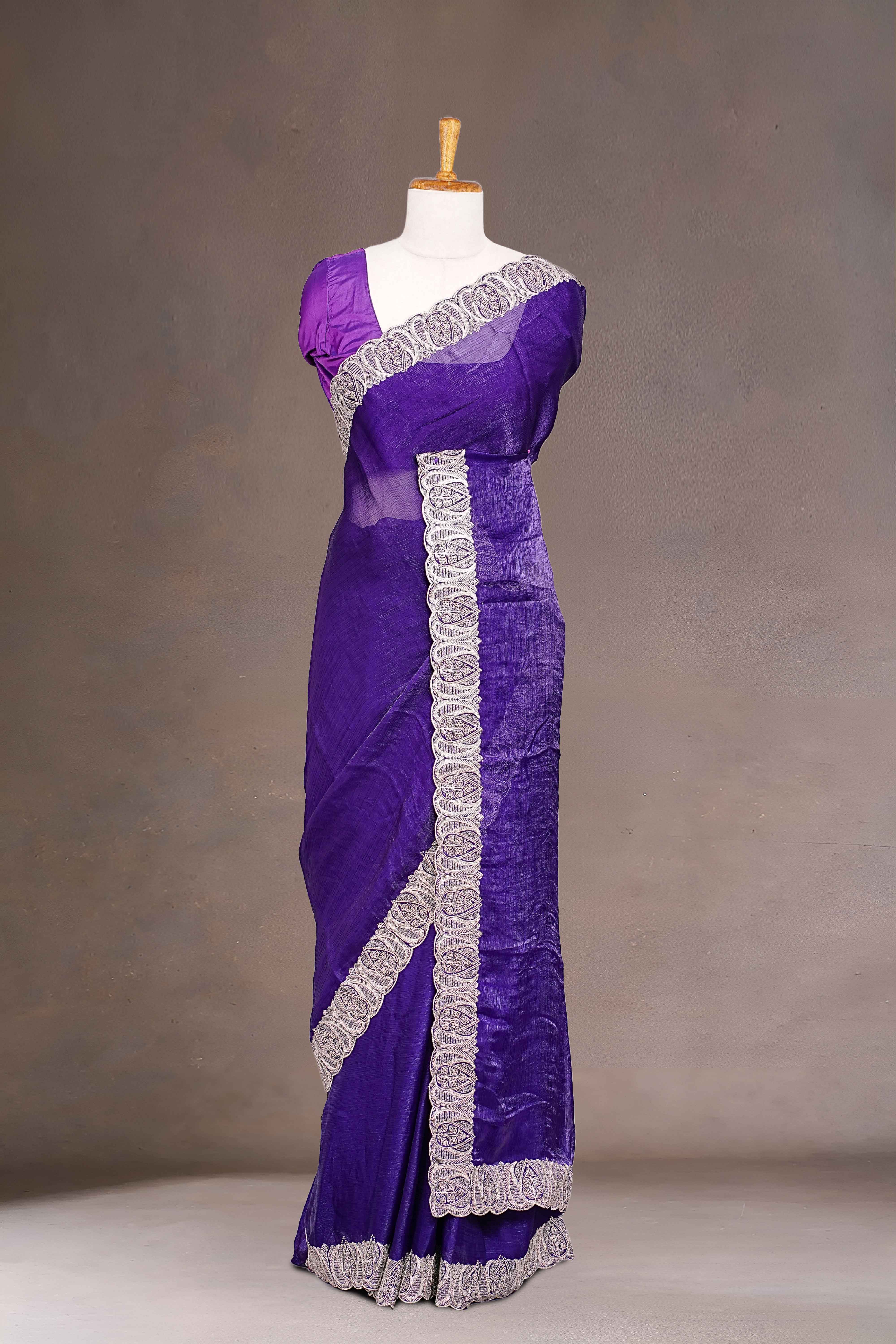 Silver thread embroidery