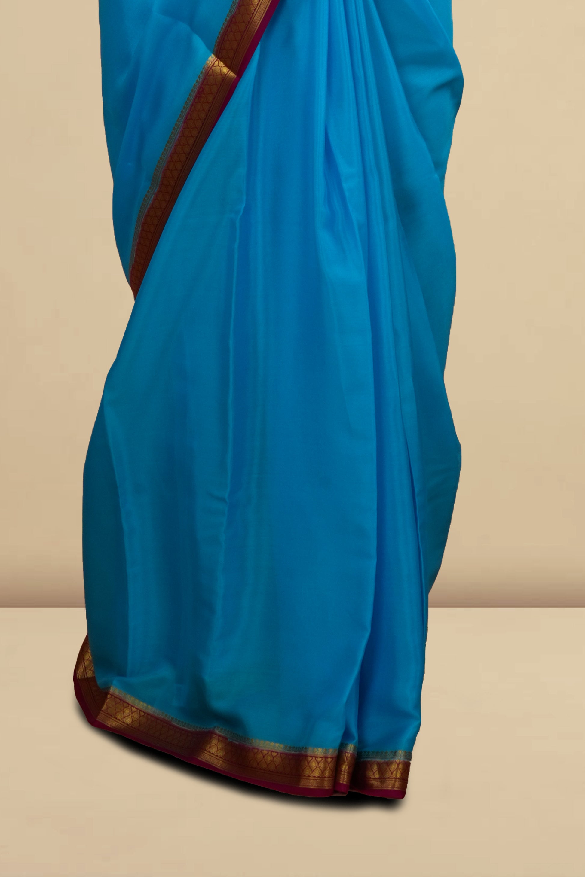 Sky blue Mysore silk