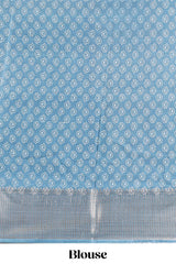 Sky blue semi dola festive saree