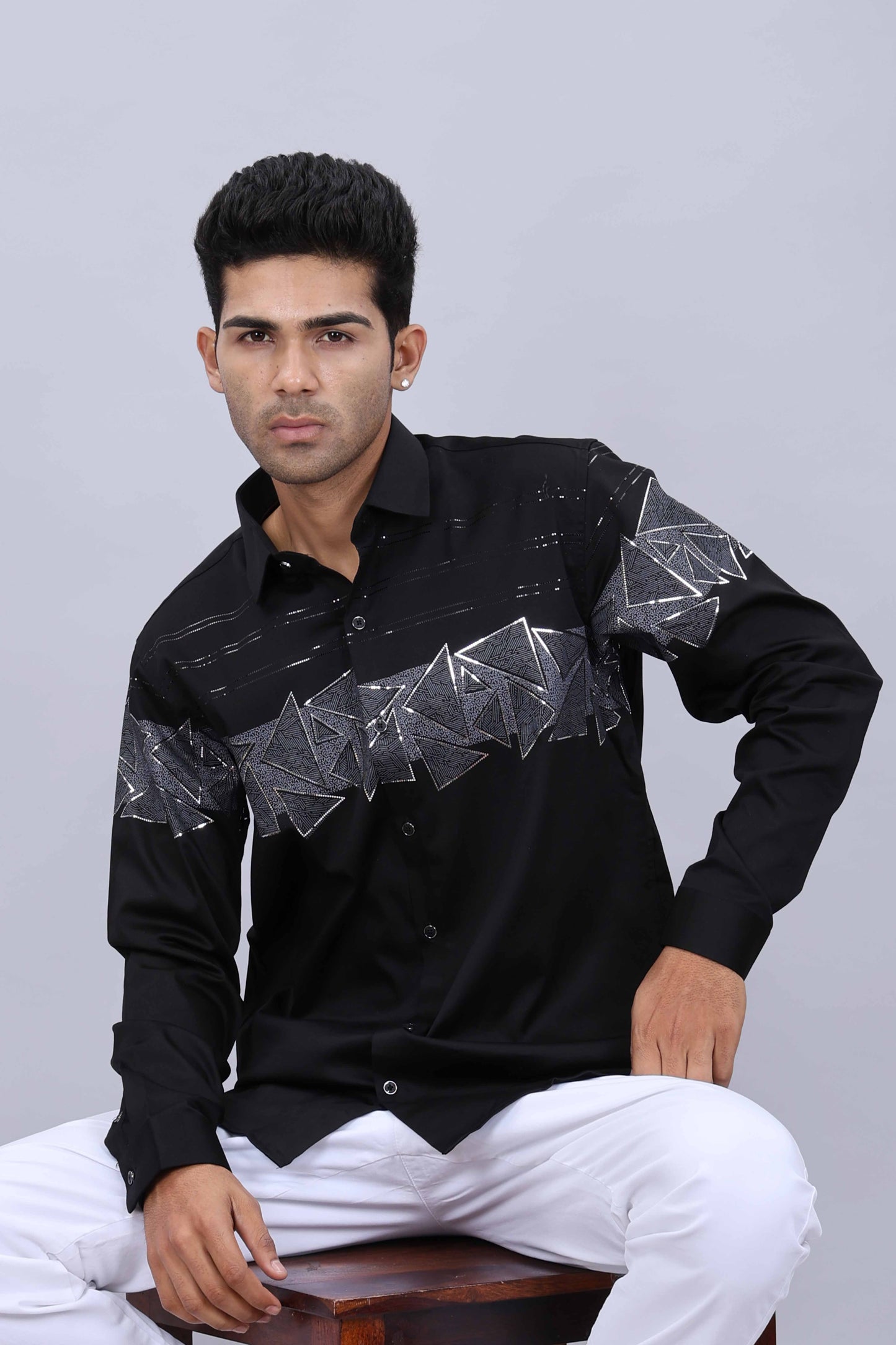 Slim satin fashion shirt