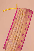 Soft beige traditional pattu saree