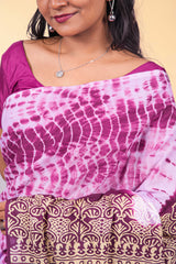 Soft breathable purple cotton saree wear