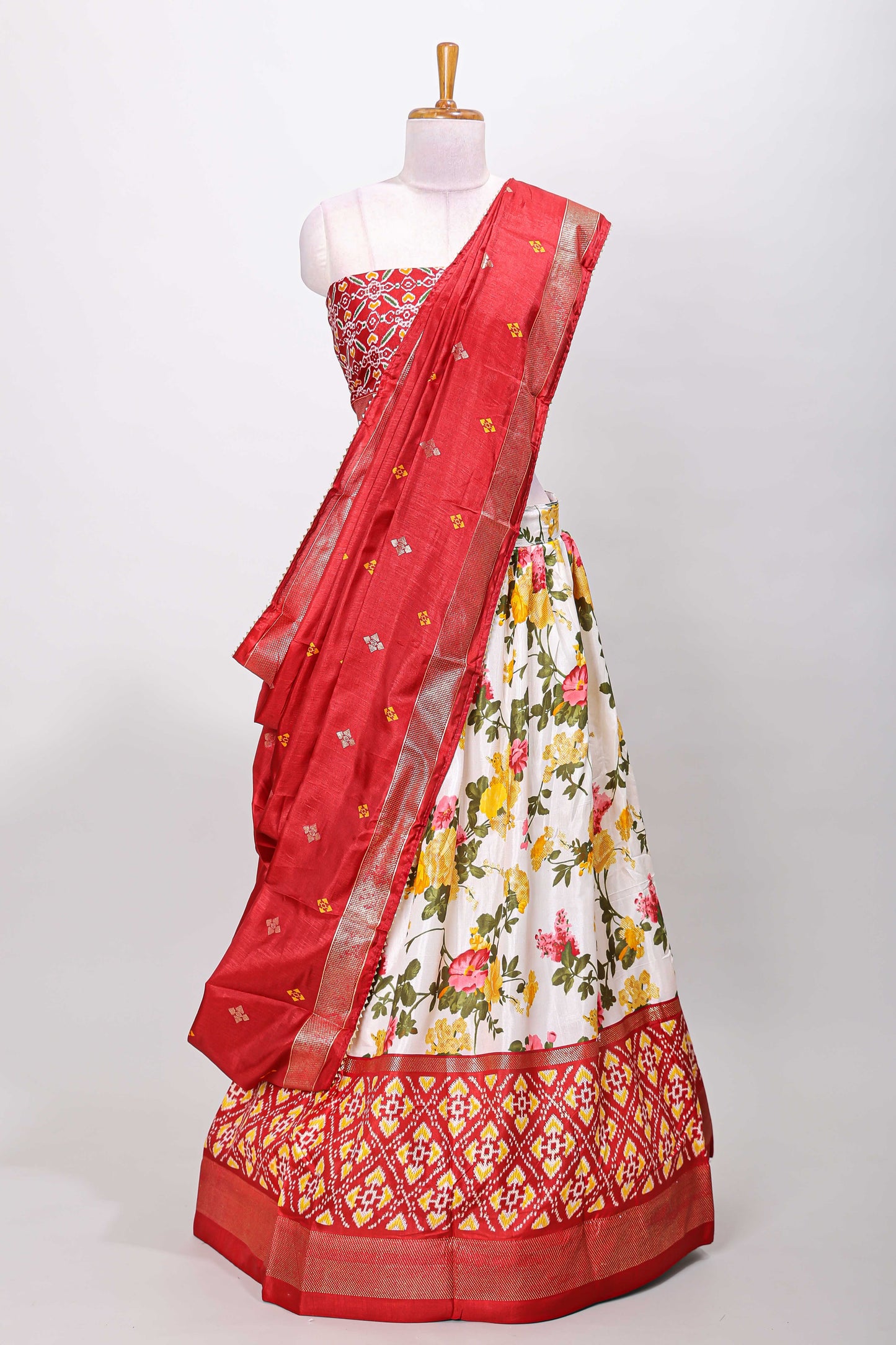 Soft red traditional attire