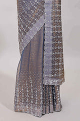 Stonework grey saree