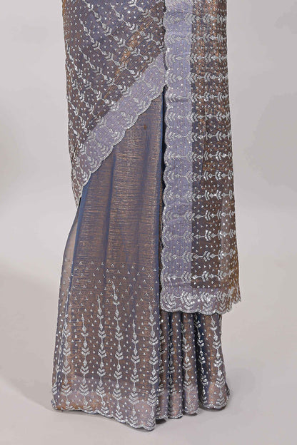 Stonework grey saree