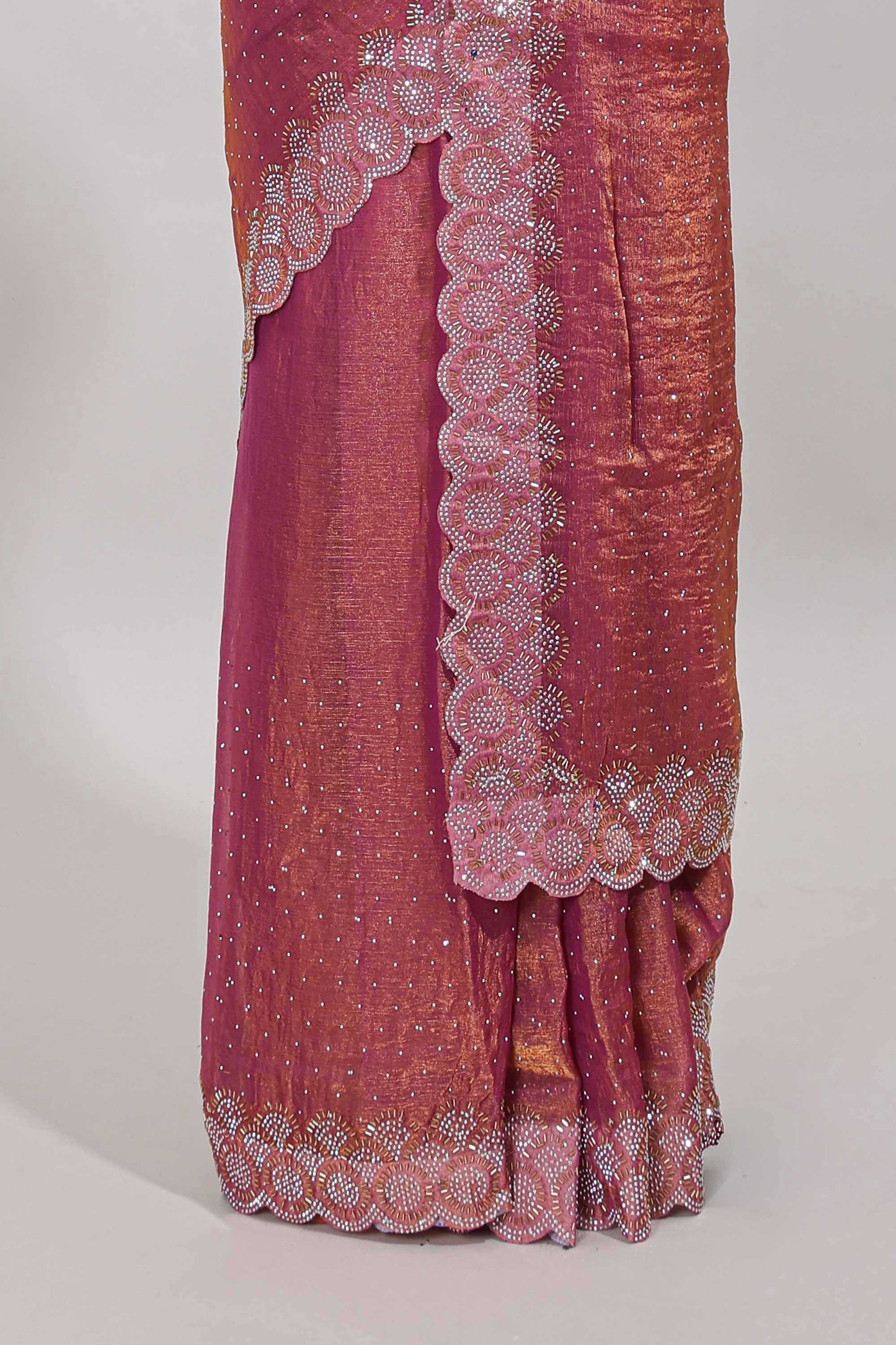 Stonework peach saree