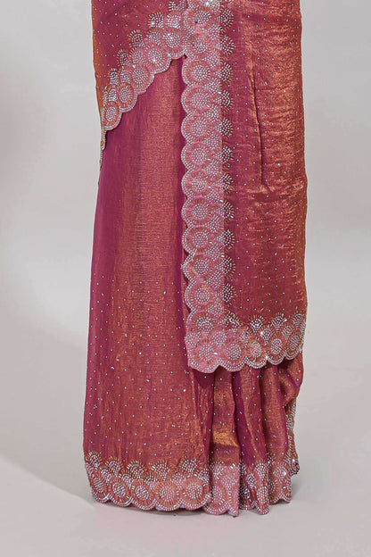 Stonework peach saree