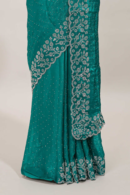 Stonework peacock saree
