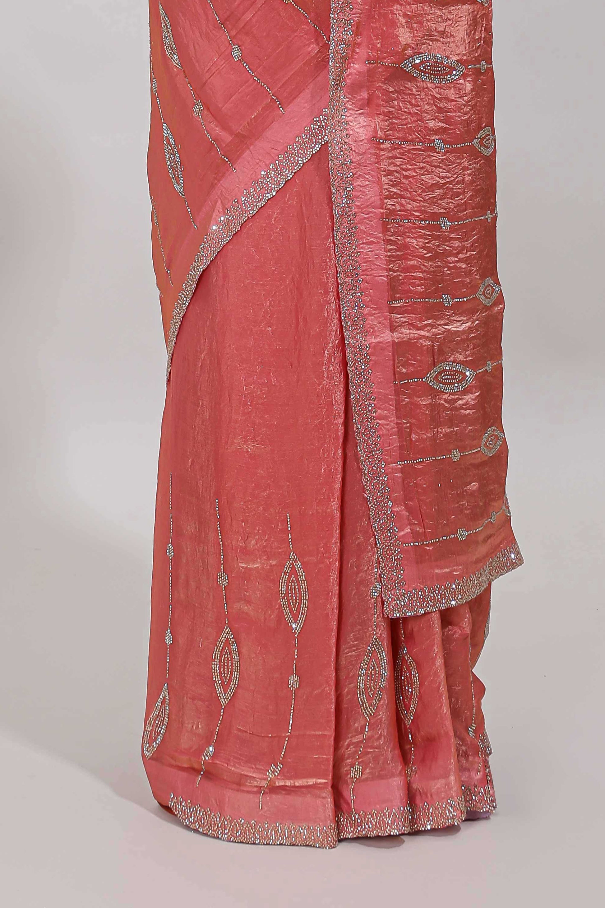 Stonework pink saree
Designer pink saree