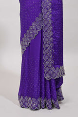 Stonework violet saree