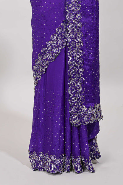 Stonework violet saree