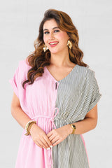 Striped above knee casual top