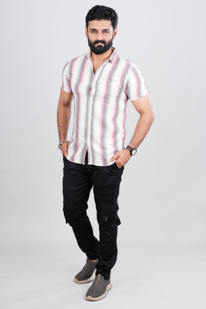 Striped casual mens shirt