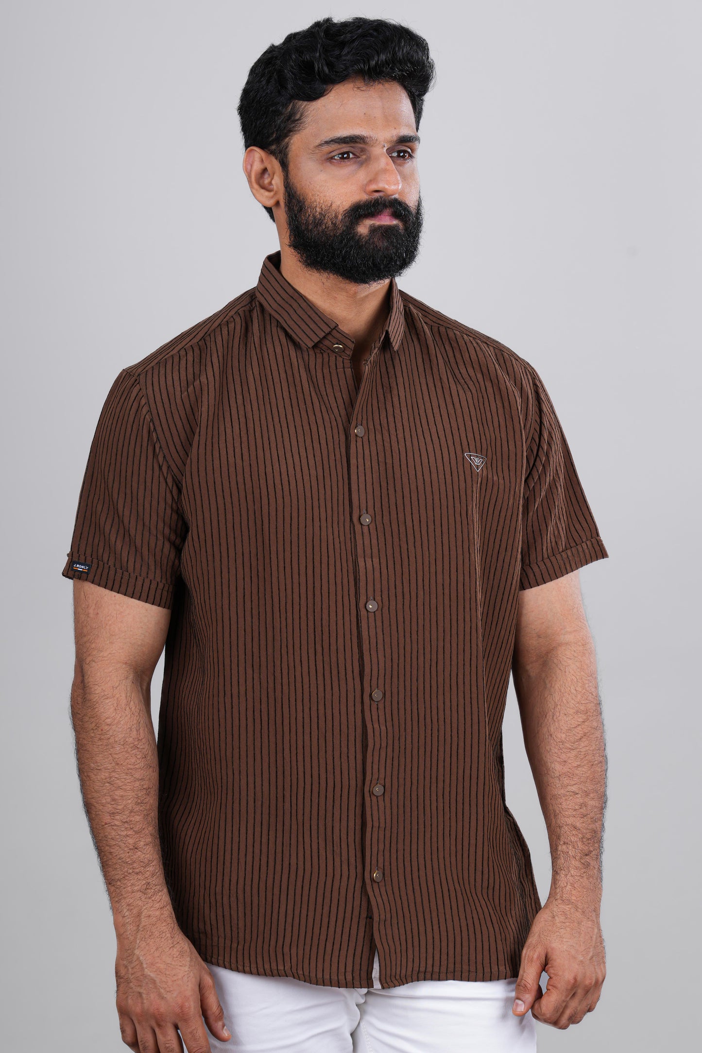 Stylish brown mens shirt