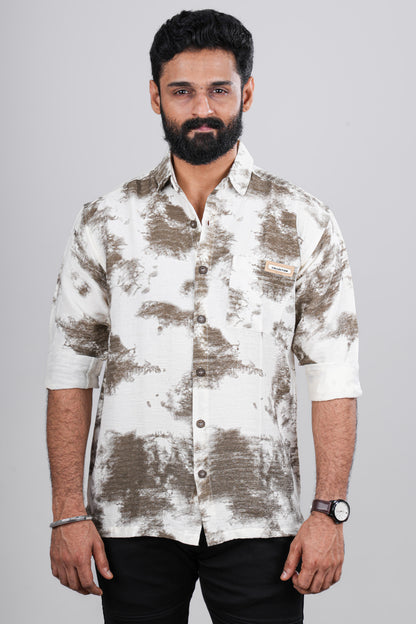 Stylish white printed shirt