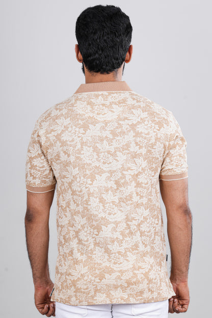 Summer floral polo shirt