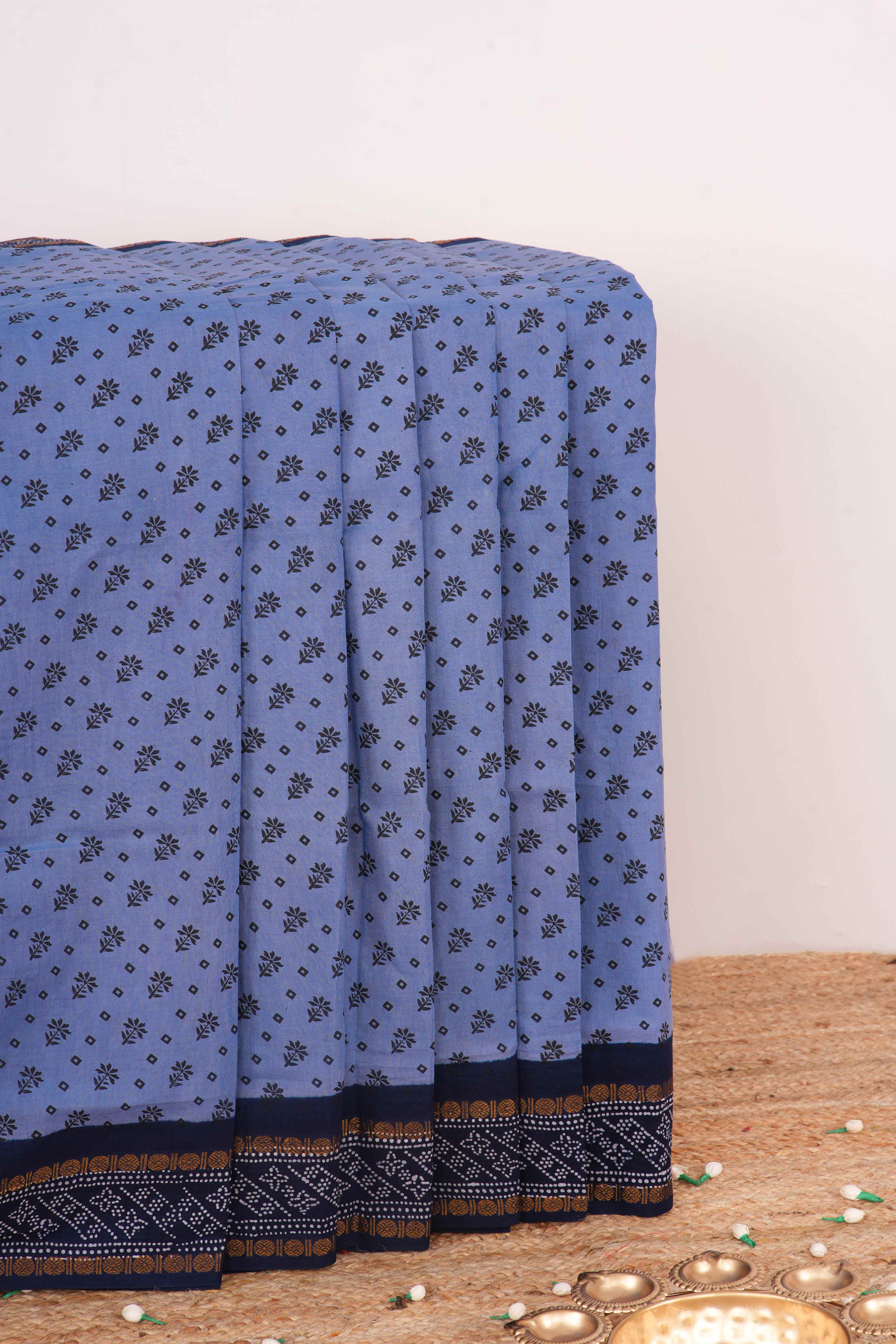 Sungudi Cotton Grey