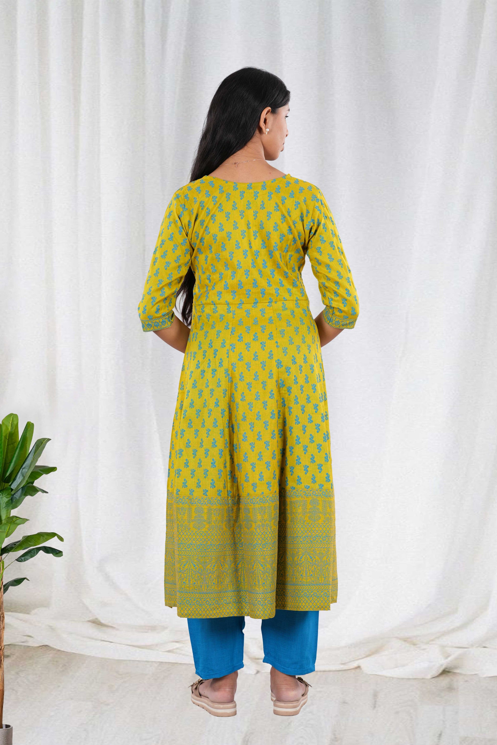 Sunny yellow ethnic suit design