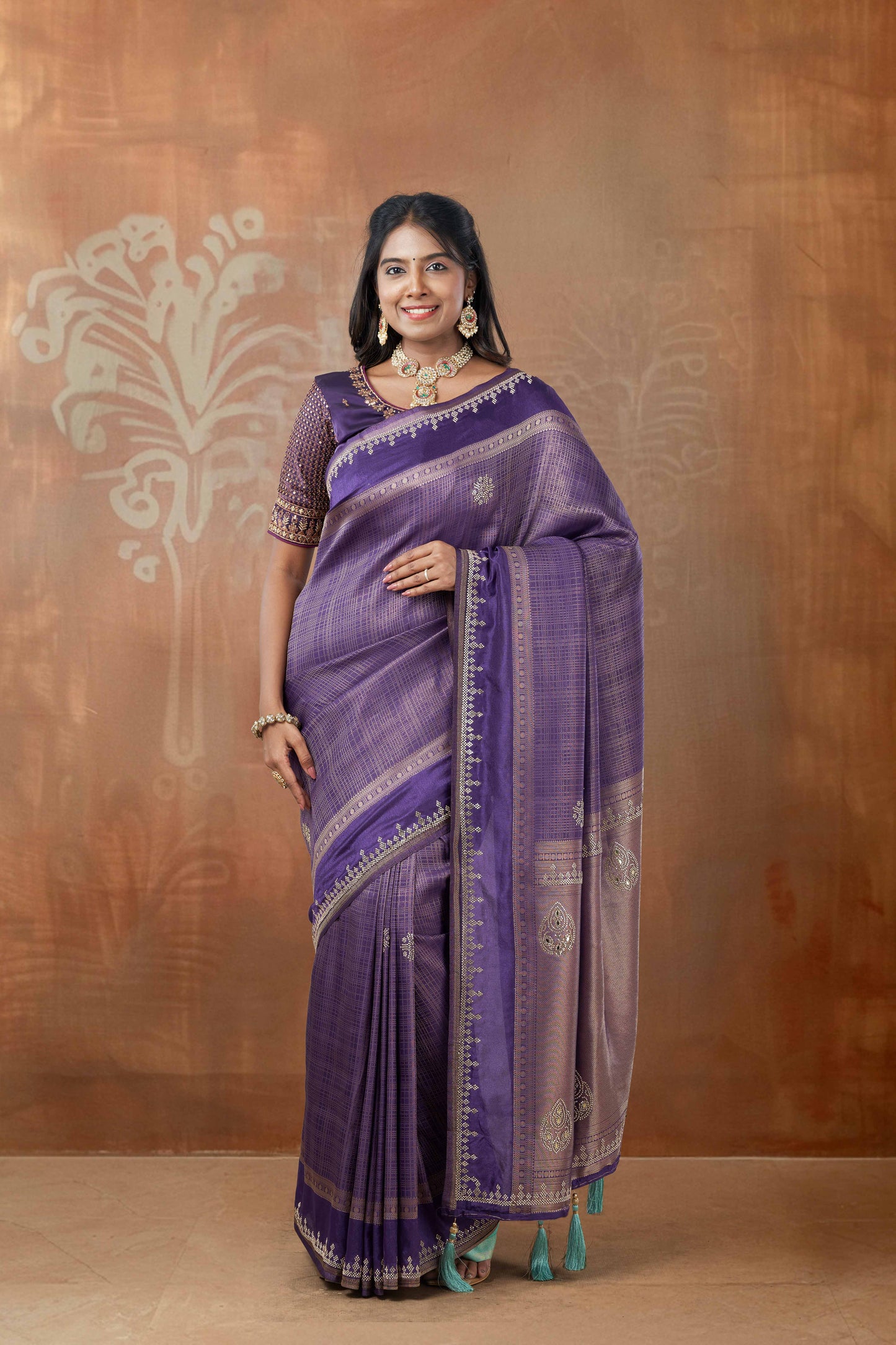 Swarovski stone accents saree