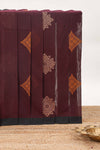 Maroon motifs kovai cotton saree with contrast border and matching pallu