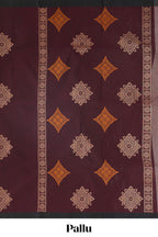 Maroon motifs kovai cotton saree with contrast border and matching pallu