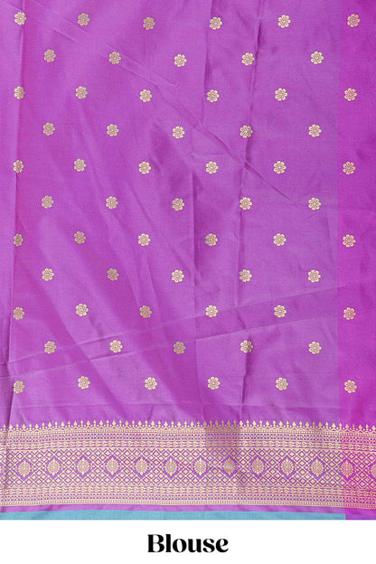 Green semi soft silk with striped pochampally ikkat design and contrast zari border