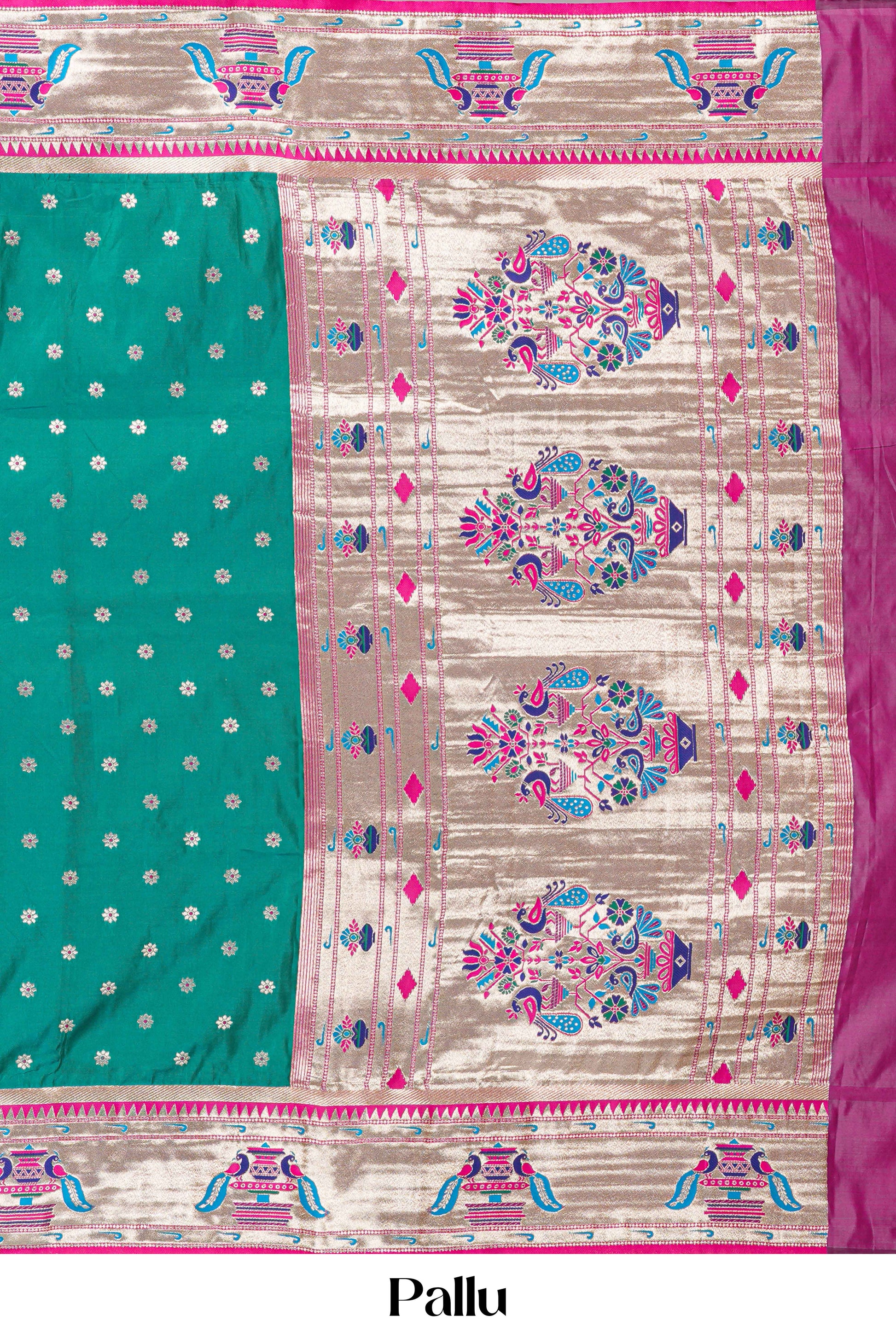 Teal art soft silk festive saree