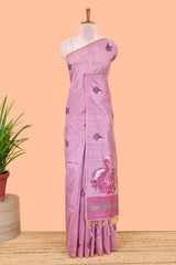 Thread butta lavender munga saree