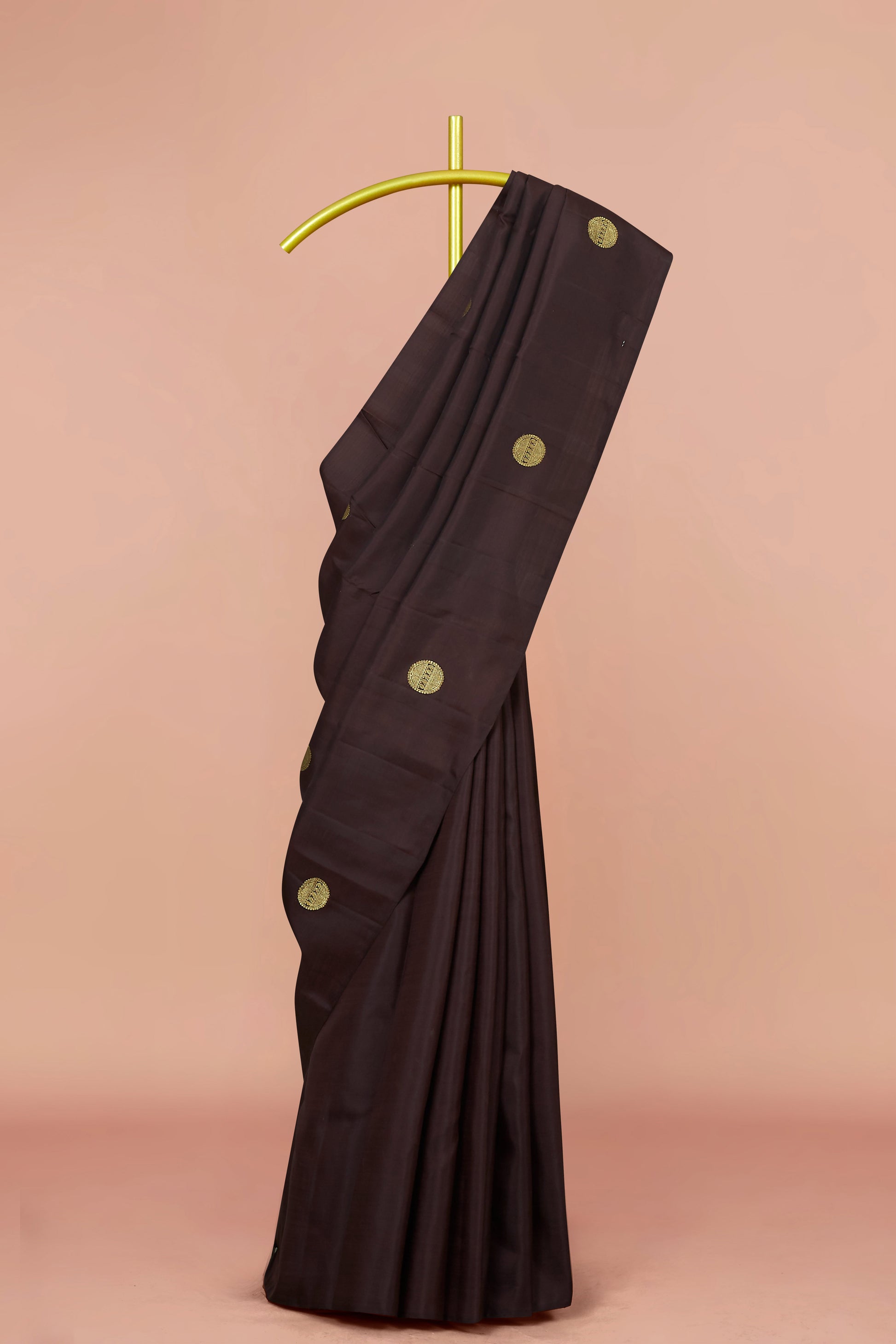 Traditional coffee brown silk saree