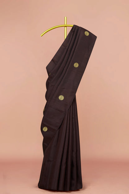 Traditional coffee brown silk saree