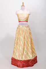 Traditional cream lehenga wear