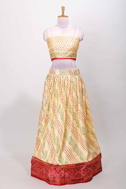 Traditional cream lehenga wear