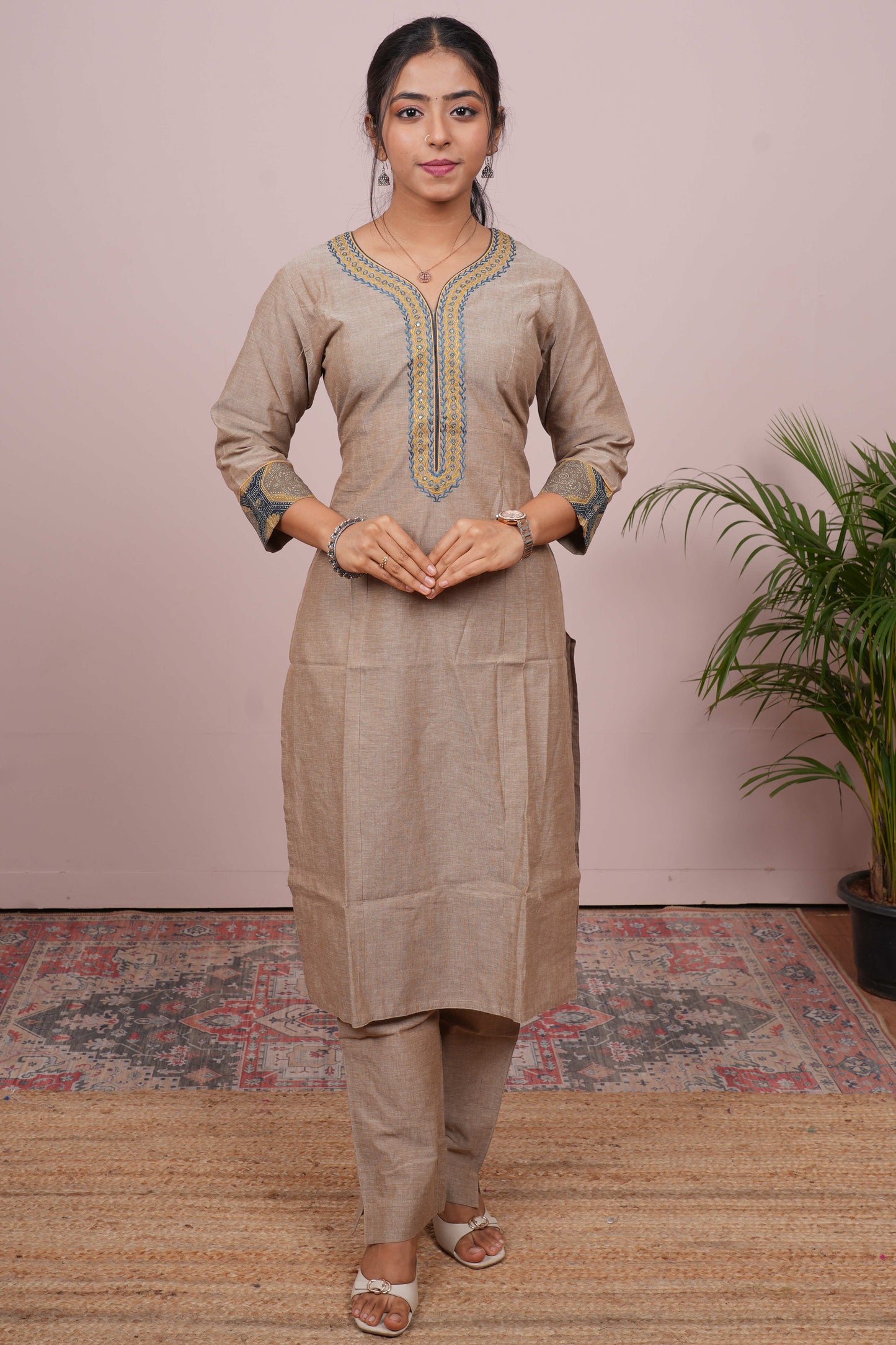 Traditional embroidered salwar suit