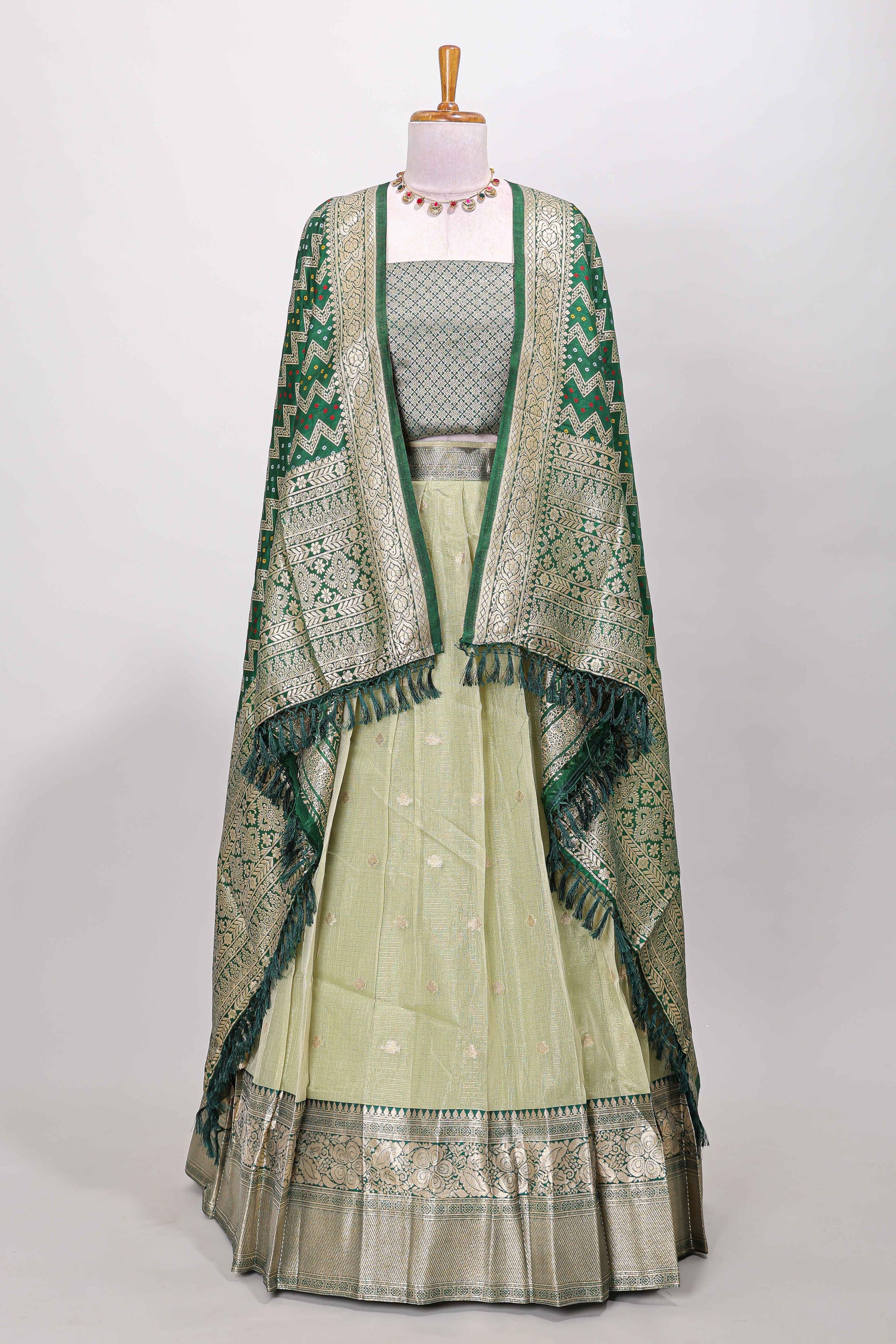 Traditional green lehenga wear