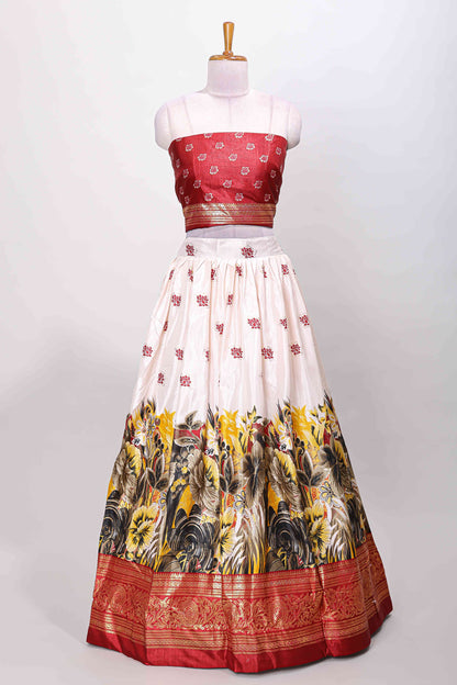 Traditional red dhavani celebration wear