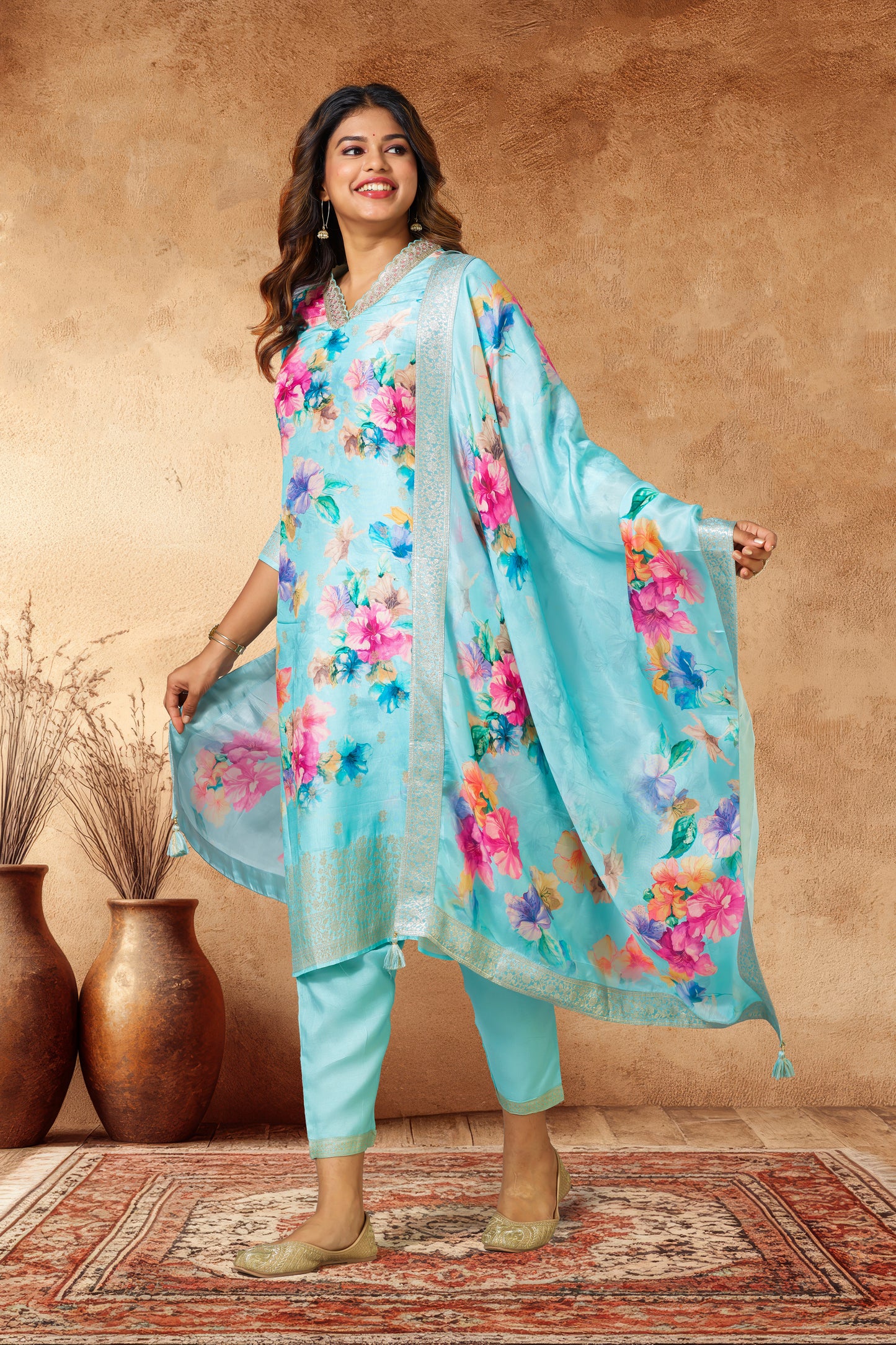 Traditional silk celebration wear