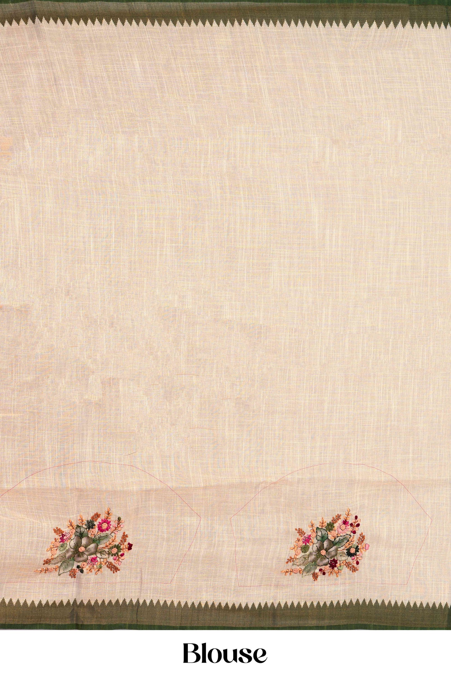 Traditional white linen saree
