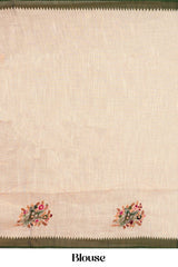 Traditional white linen saree