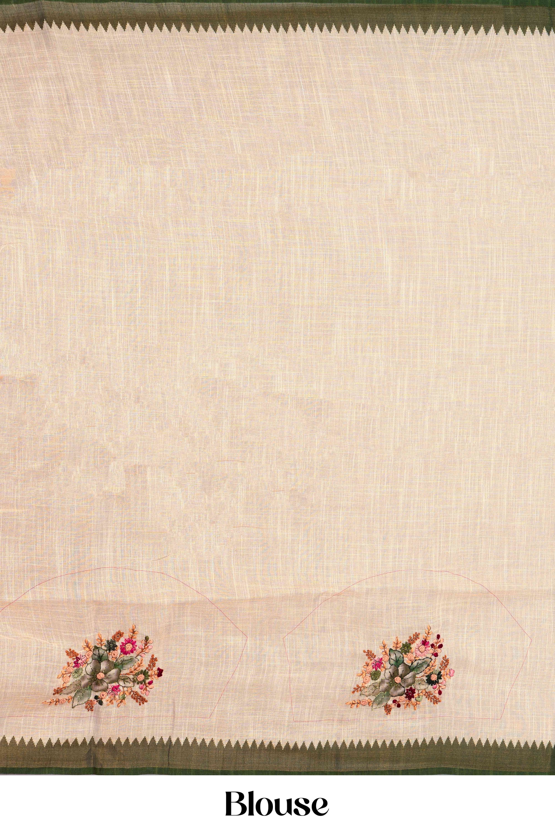Traditional white linen saree